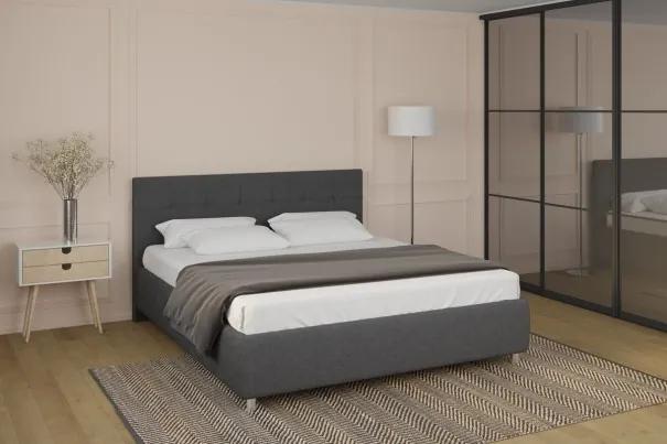Enzio Elegantná čalúnená posteľ Boston Frame, farba Tetra Steel, 160x200 cm