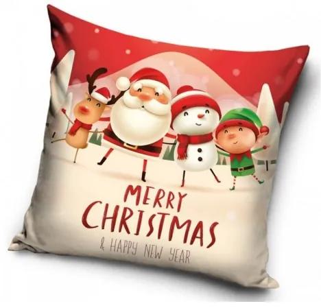 CARBOTEX - Dekoračná vianočná obliečka na vankúš / vankúšik MERRY CHRISTMAS / 40 x 40 cm