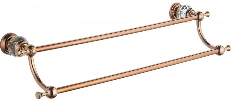 Mexen príslušenstvo, ESTELA držiak na uteráky 2-radový, ružové-zlato, 7011525-60