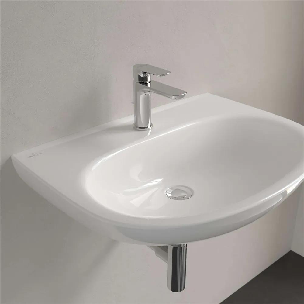 VILLEROY &amp; BOCH O.novo závesné umývadlo s otvorom, bez prepadu, 650 x 480 mm, biela alpská, s povrchom CeramicPlus, 4A4066R1