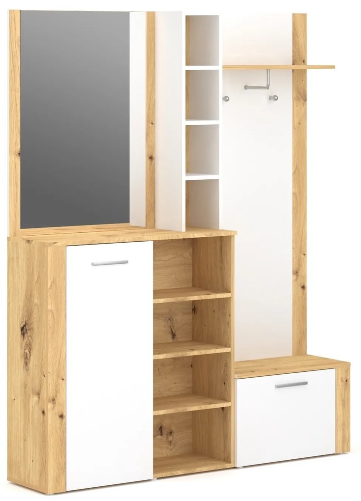 Predsieňová stena Barry 150 cm dub artisan/biela
