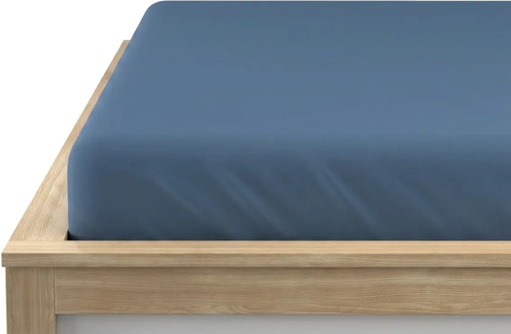 Napínacia obliečka z mikrovlákna modrá 90 x 200 cm