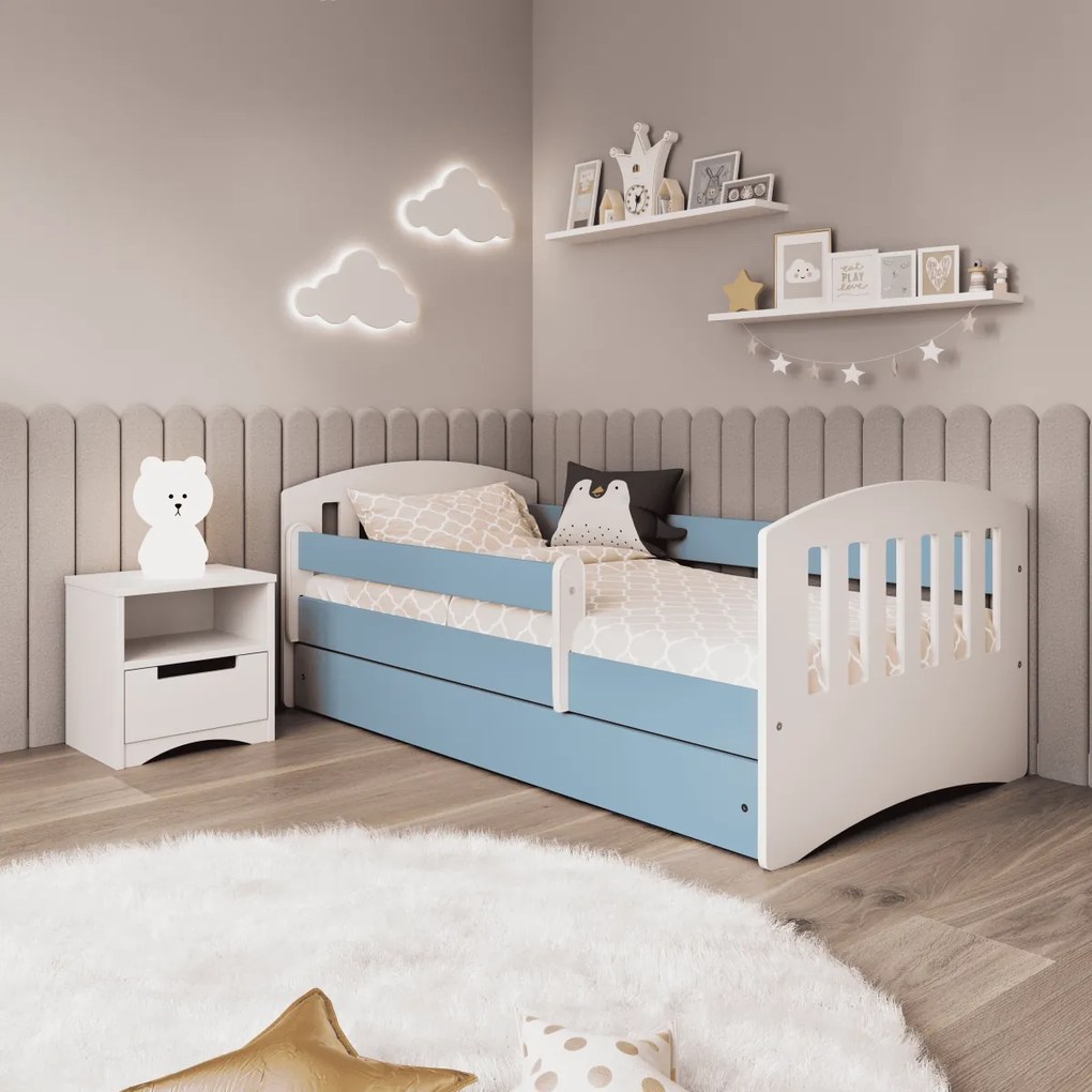 Kocot kids Detská posteľ Classic I modrá, varianta 80x140, bez šuplíků, bez matrace