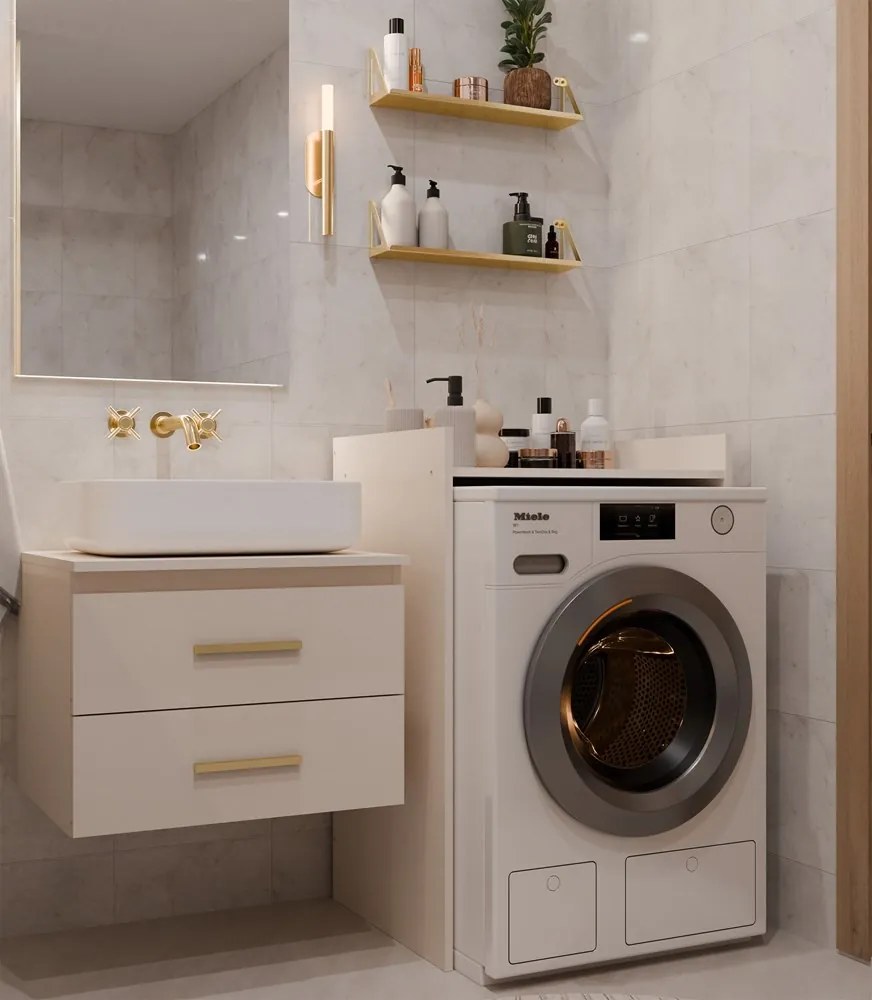 Koupelnová skříňka na pračku Pola 64 cm béžová