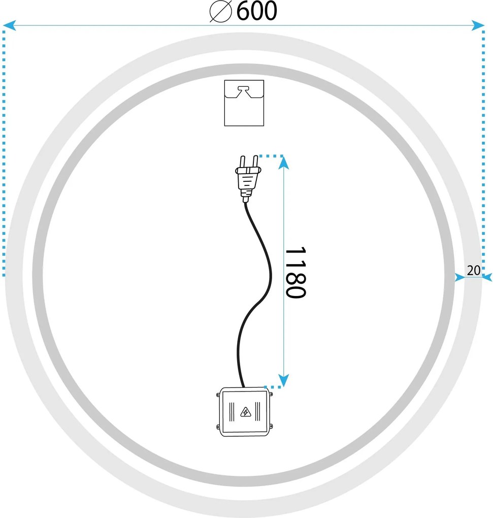 Rea LED zrkadlo, BLUETOOTH FFJ, 60cm, HOM-06501