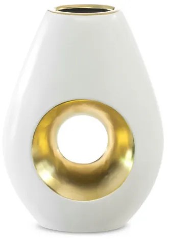 Váza MIRA 03 biela / zlatá