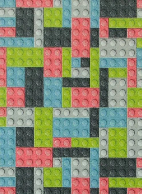 Detský koberec kocky lego 2 viacfarebný