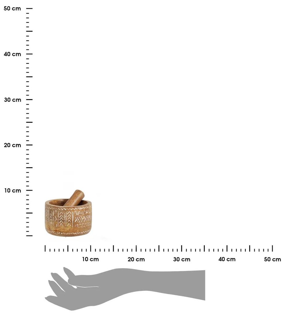 Dřevěný hmoždíř s tloučkem ETNIC hnědý