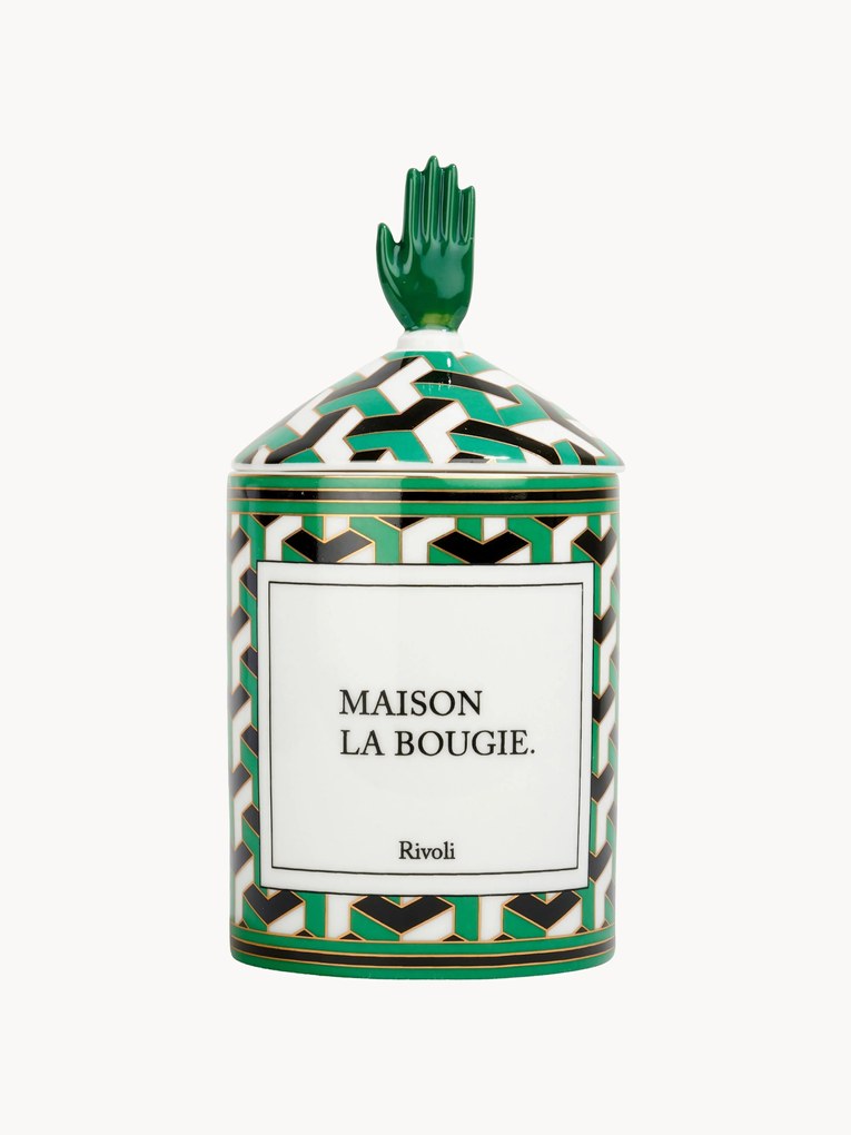 Ručne vyrobená vonná sviečka Rivioli (Gurjum, Geranium & Saffron)