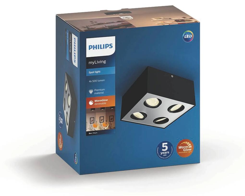 Philips myLiving LED bodové svetlá Box 4-pl čierna