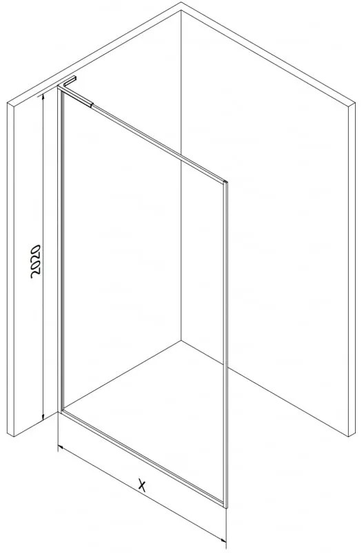 Mexen Kioto-F L, sprchová zástena s rámom 80 x 202 cm, 8 mm číre sklo, čierny profil, 800-080-174-70-00