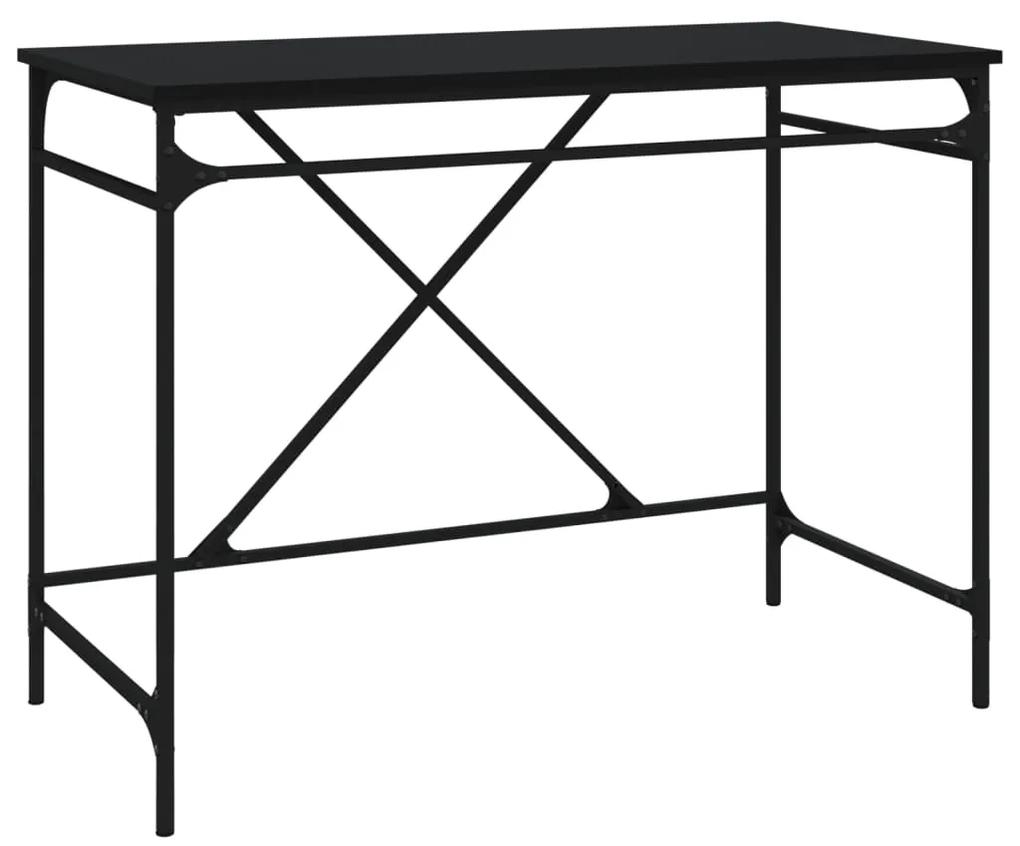vidaXL Stôl čierny 100x50x75 cm spracované drevo a železo