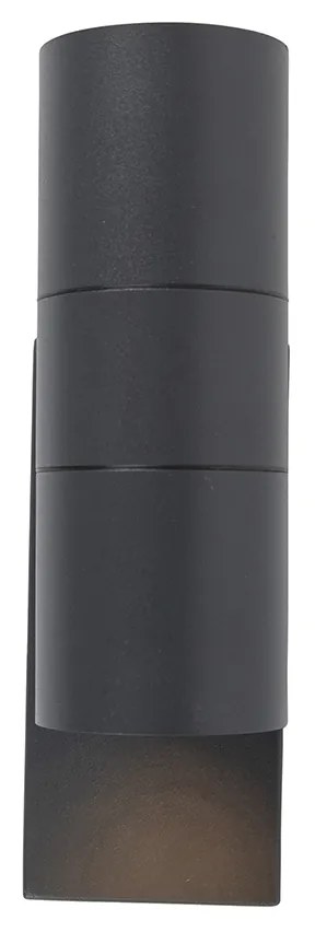 Sada 2 vonkajších nástenných svietidiel tmavosivá 2-svetlá senzor súmraku - Duo