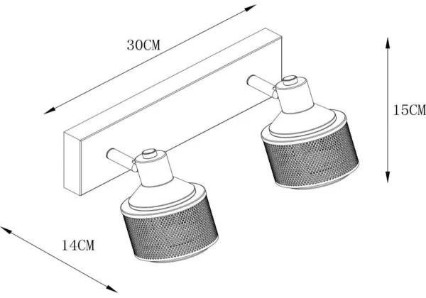 Lucide 77980/02/30 - Bodové svietidlo RAFA 2xE14/40W/230V čierna/bronz