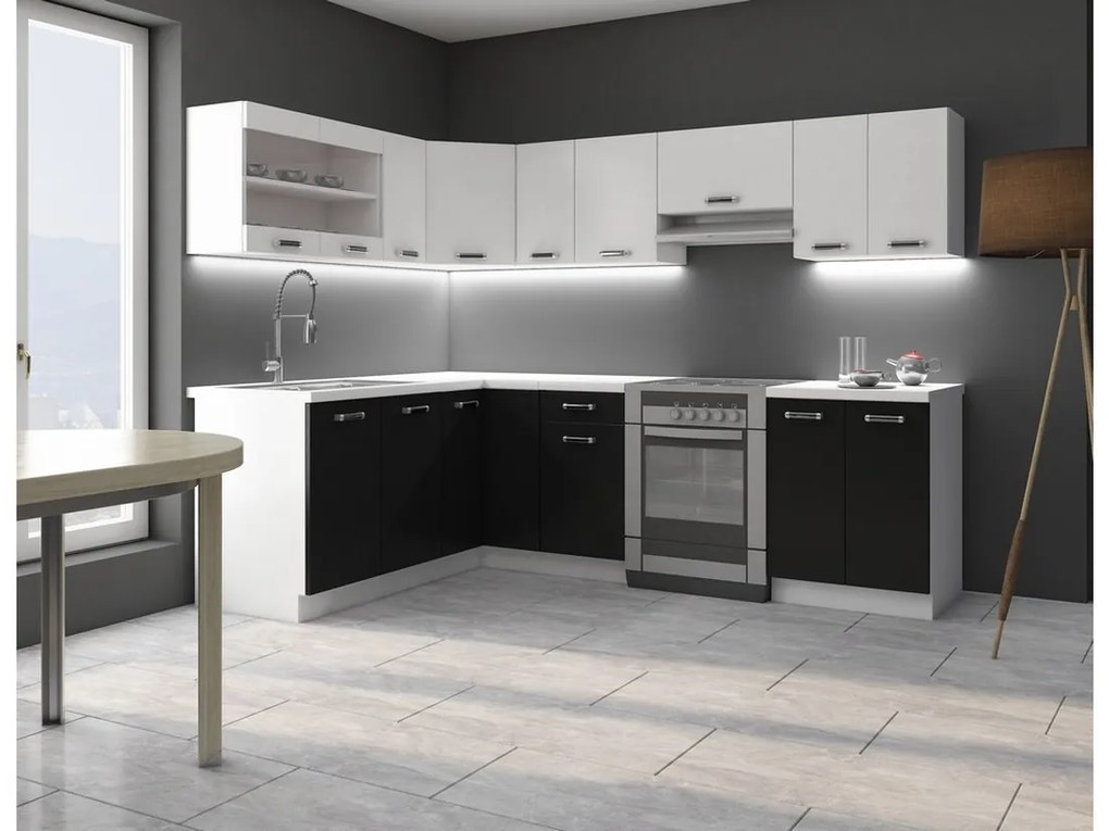 Kuchynská zostava rohová EPSILON 170x250 + kuchynský drez