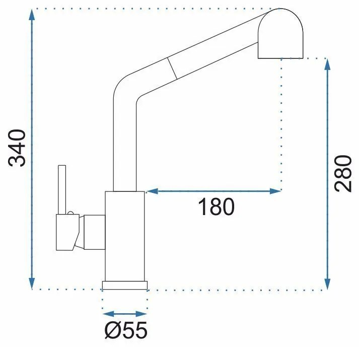 Rea Troy, stojanková kuchynská batéria 34 cm, zlatá matná, REA-B6302