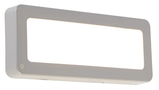 Moderná obdĺžniková vonkajšia nástenná lampa sivá vrátane LED - Prim