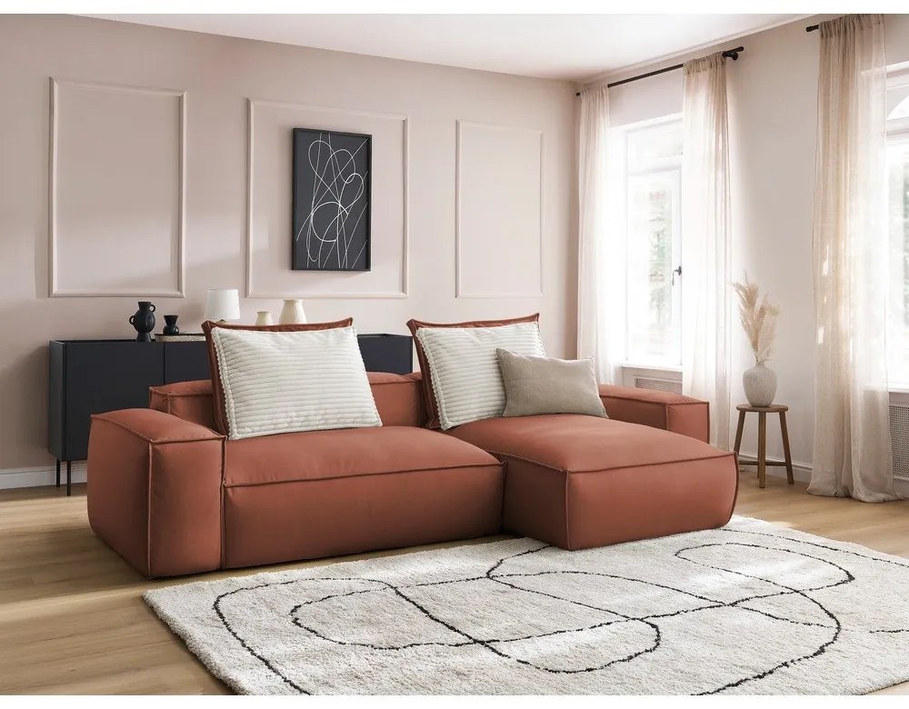 Tmavohnedá rohová pohovka z imitácie kože (variabilná) Boheme – Bobochic Paris