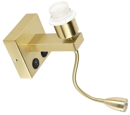 Moderná nástenná lampa mosadz s flexibilným ramenom - Brescia Combi