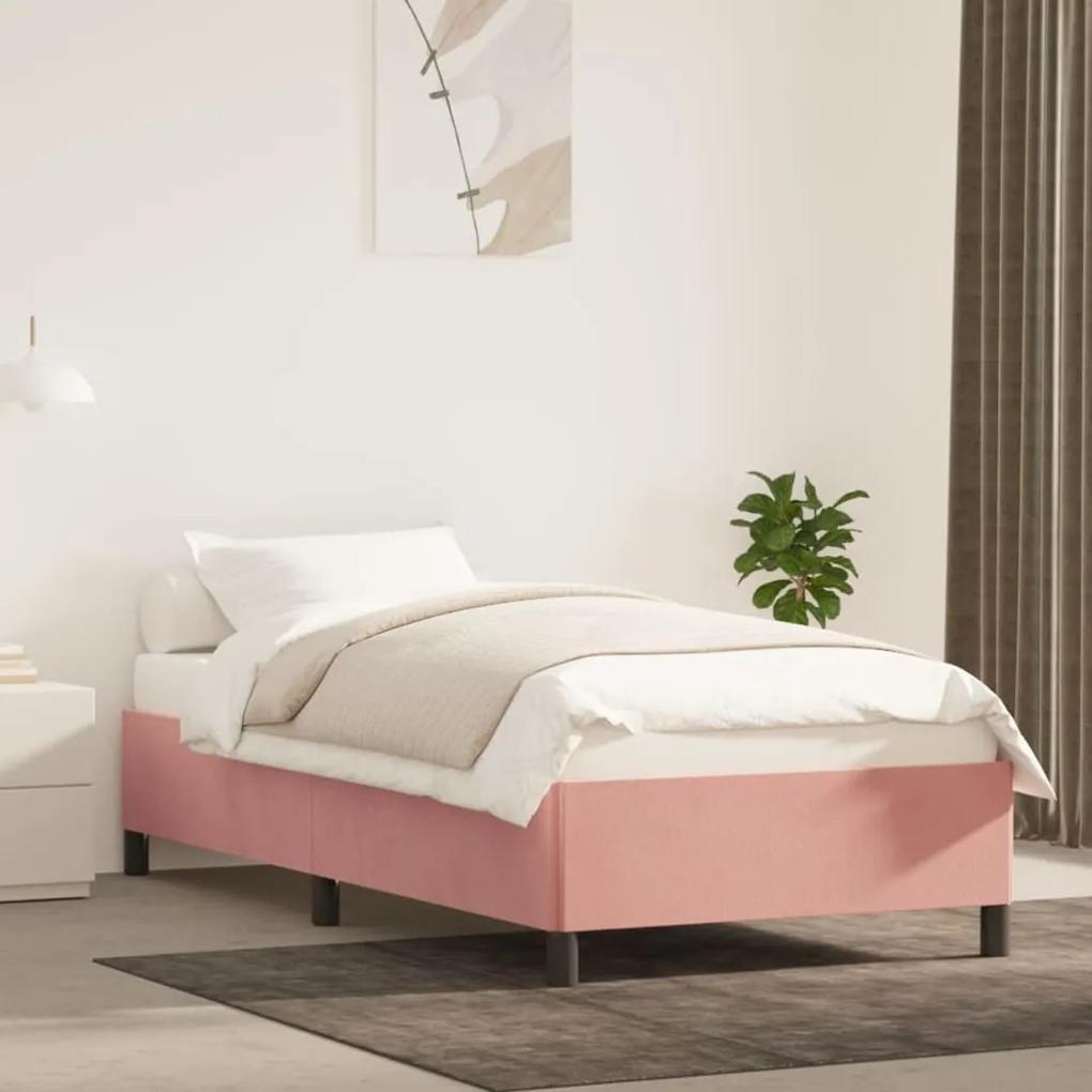 Rám postele ružový 90x190 cm zamat