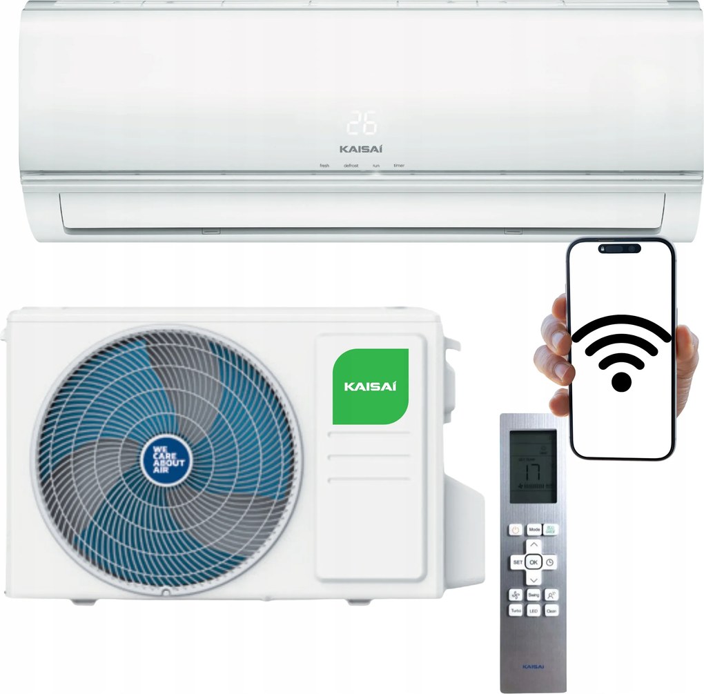 Nástenná klimatizácia Kaisai Eco 5,3 kW 50 m2 Wifi Výkonná Tichá S Ohrievačom