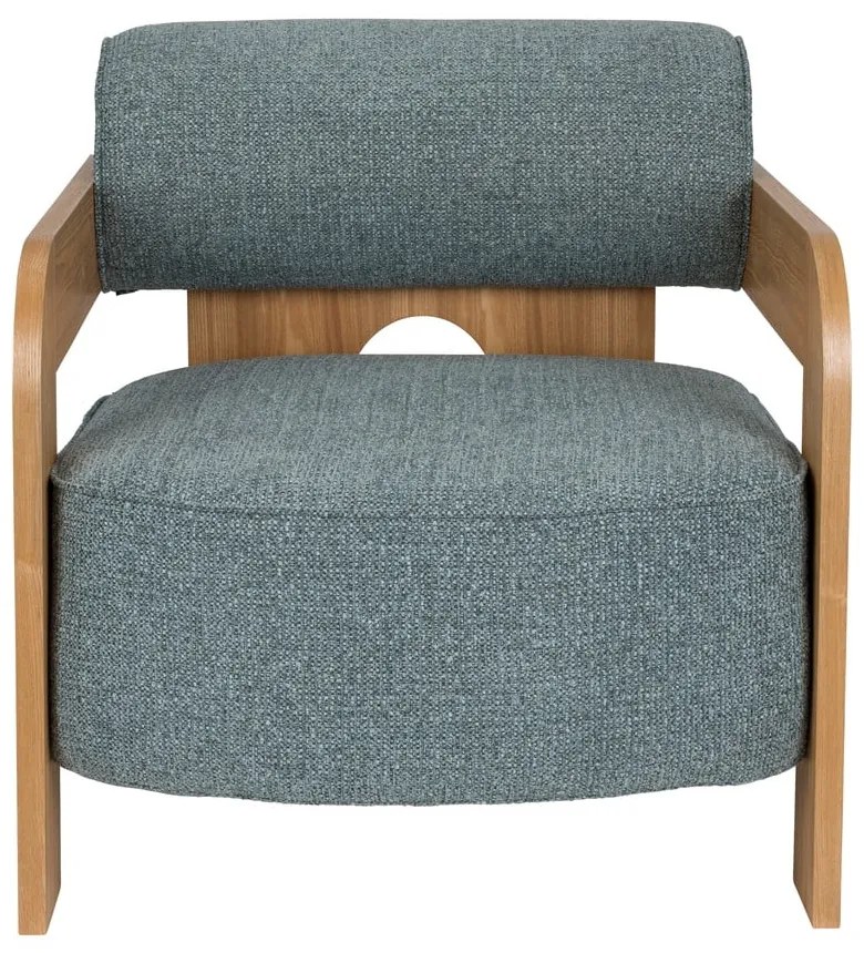 Sivomodré kreslo z textílie buklé Oolong – Zuiver