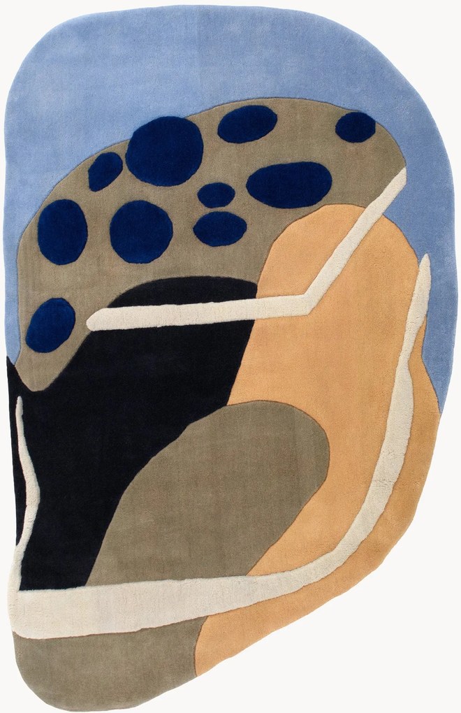 Ručne viazaný vlnený koberec's reliéfnou štruktúrou Papillon