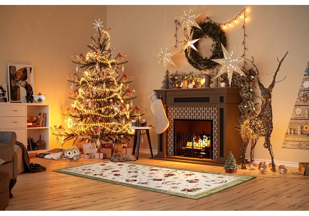 Zelený behúň s vianočným motívom s prímesou bavlny 80x200 cm Toy's Delight Green Christmas – Villeroy&amp;Boch
