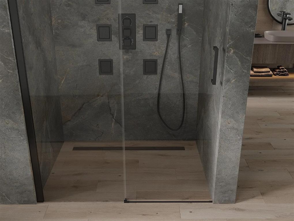 Mexen OMEGA posuvné sprchové dvere do otvoru 160 cm, čierna-transparentná, 825-160-000-70-00