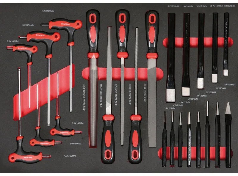 Pojazdný dielenský vozík na náradie EXPERT, VRÁTANE NÁRADIA, 7 zásuviek, modrá