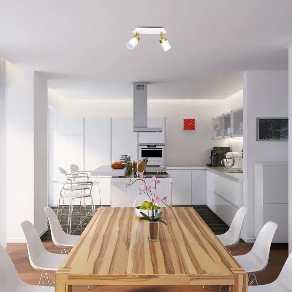 Bodové svietidlo JOKER 2xGU10/25W/230V biela/zlatá