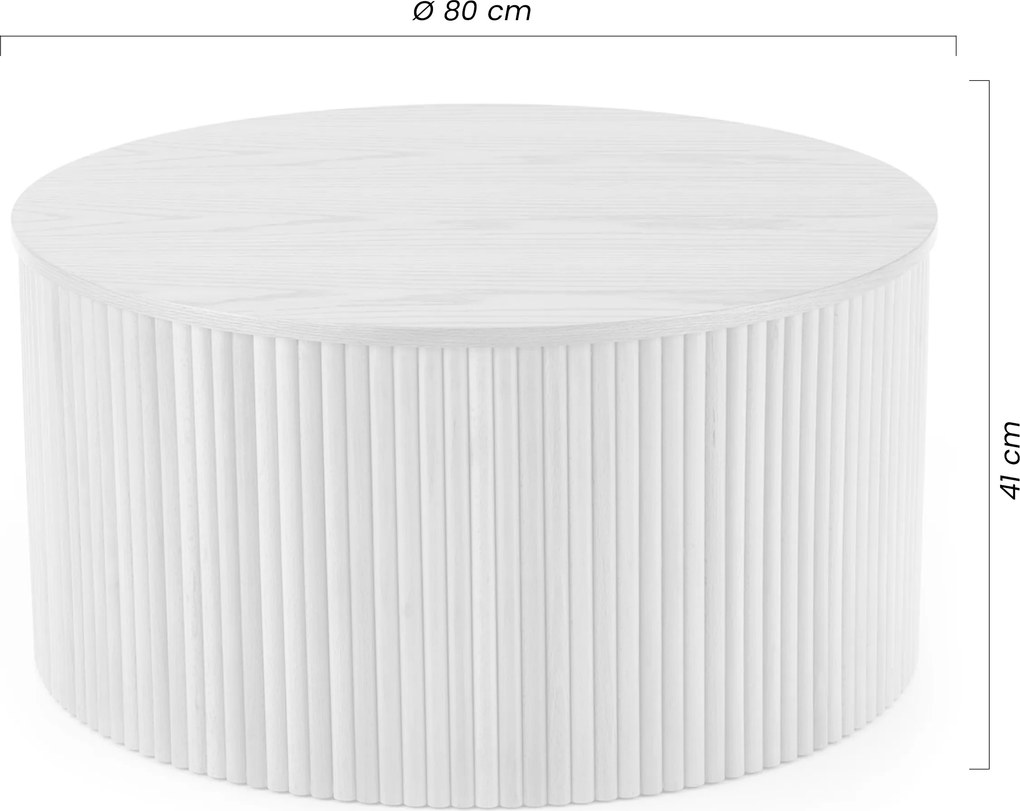 Okrúhly konferenčný stolík Tamis 80 cm - prírodný