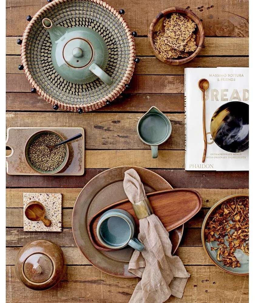 Zelený kameninový hrnček Bloomingville Pixie, 350 ml