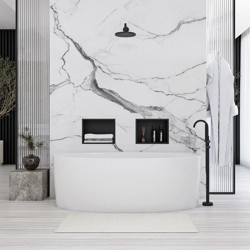 Rea Rea, oceľová kúpeľňová polička 30x30 cm, čierna matná, REA-05603