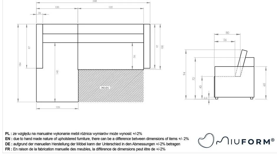 Svetlohnedá rozkladacia modulárna rohová pohovka s úložným priestorom (ľavý roh) Lulu – Miuform