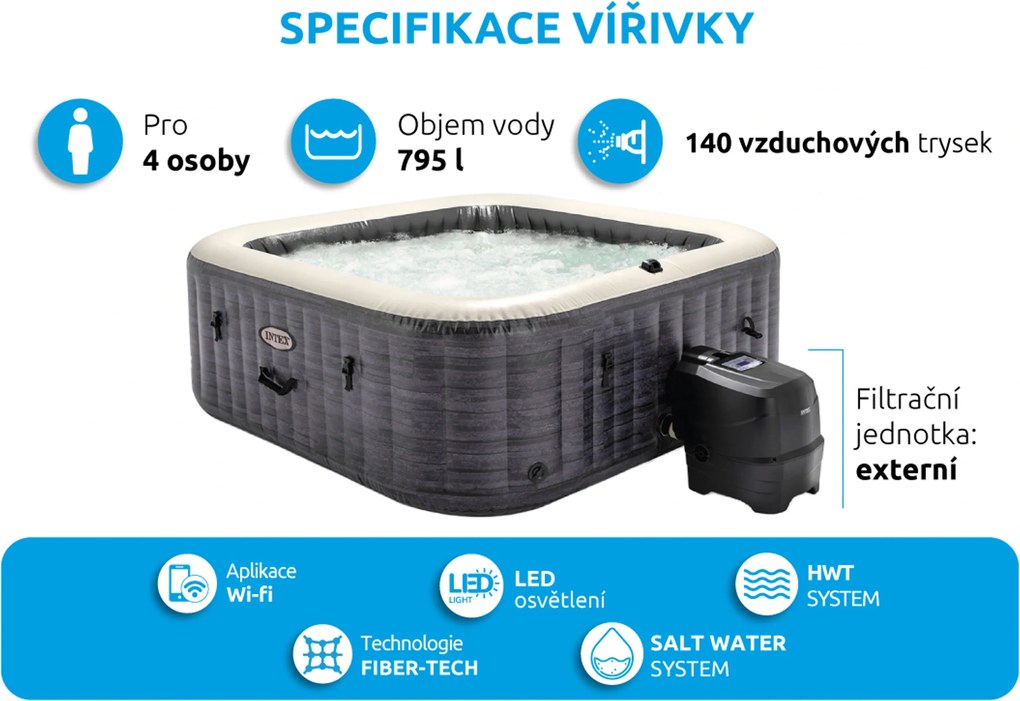 Intex | Vírivý bazén Greystone Deluxe Bubble Spa 4 | 11400262