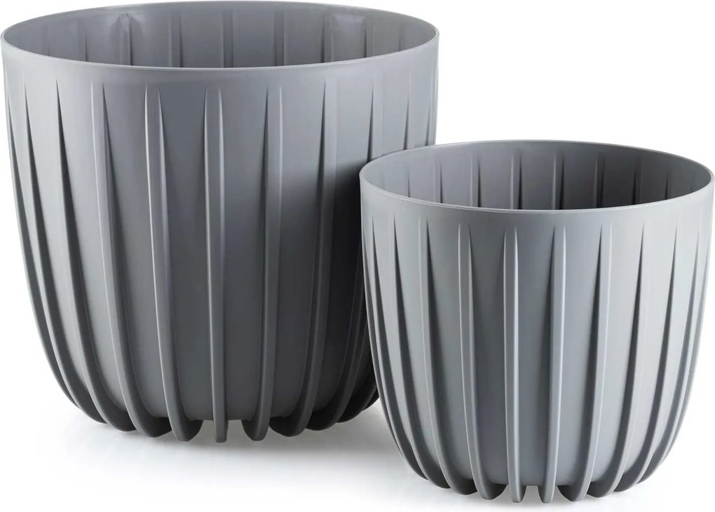 Květináč STRIPPED 17,8x15,6 cm šedý