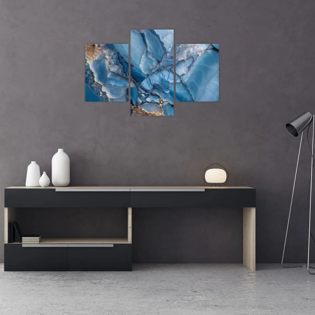 Obraz - Modrý členitý mramor (90x60 cm)