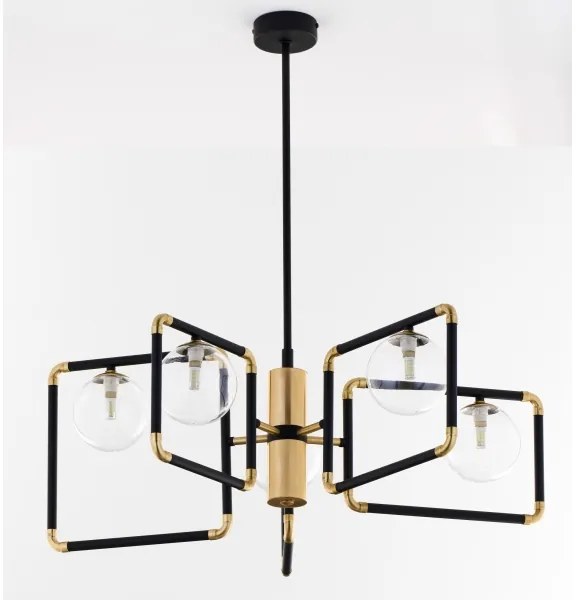 Jupiter 1985 - Luster na tyči IBRA 5xG9/10W/230V čierna/zlatá