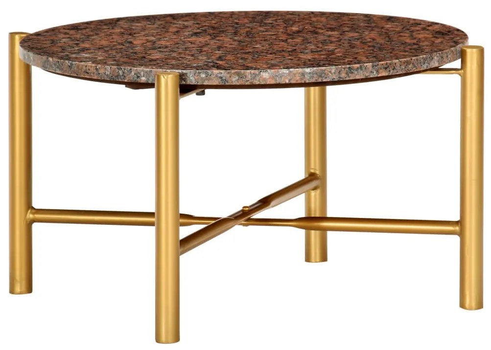 vidaXL Konferenčný stolík hnedý 60x60x35 cm pravý kameň s mramorovou textúrou