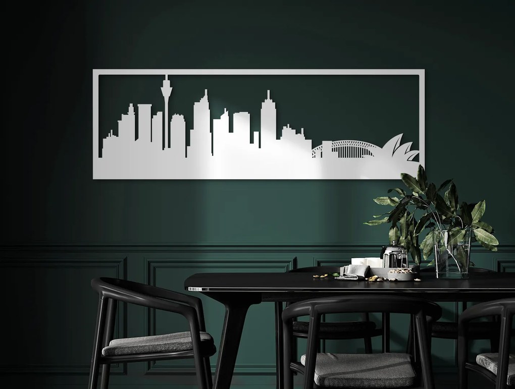 drevko Obraz Sydney panoráma Rozmer obrazu: 29,5 x 89 cm, Farba dekorácie: Čierna