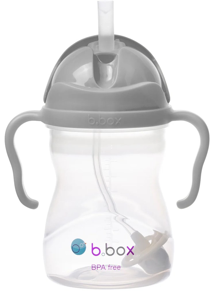 Hrnček so slamkou - sivý 240 ml