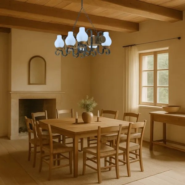 Brilagi - Luster na reťazi RUSTIC 6xE14/40W/230V buk