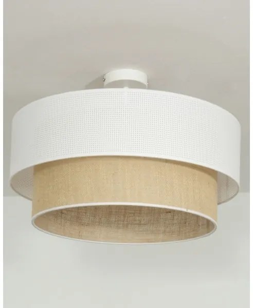 Prisadený luster BORHO 1xE27/60W/230V biela/juta