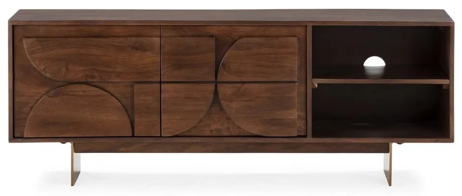 Hnedý TV stolík z mangového dreva 145x55x40 cm Trisha – MOME