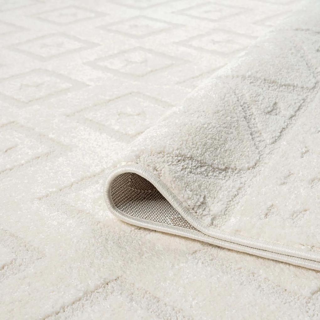 Dekorstudio Moderný okrúhly koberec LOUNGE 9999 - krémový Priemer koberca: 120cm