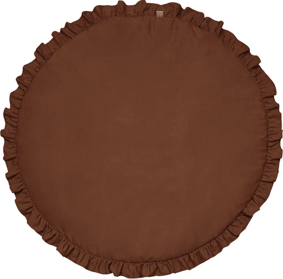 Detská podložka s volánom čokoládová