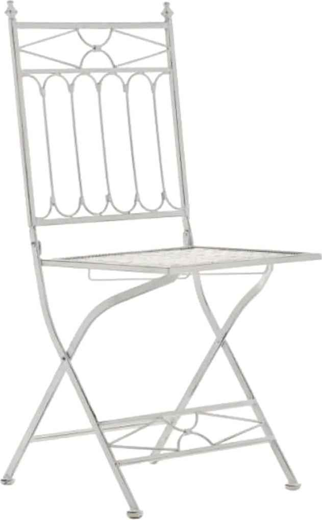 Kovová skladacia stolička Asina (SET 2 ks) - Biela antik