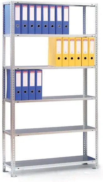 Regál na zakladače COMPACT, 2200 x 1250 x 300 mm, pozink, základný