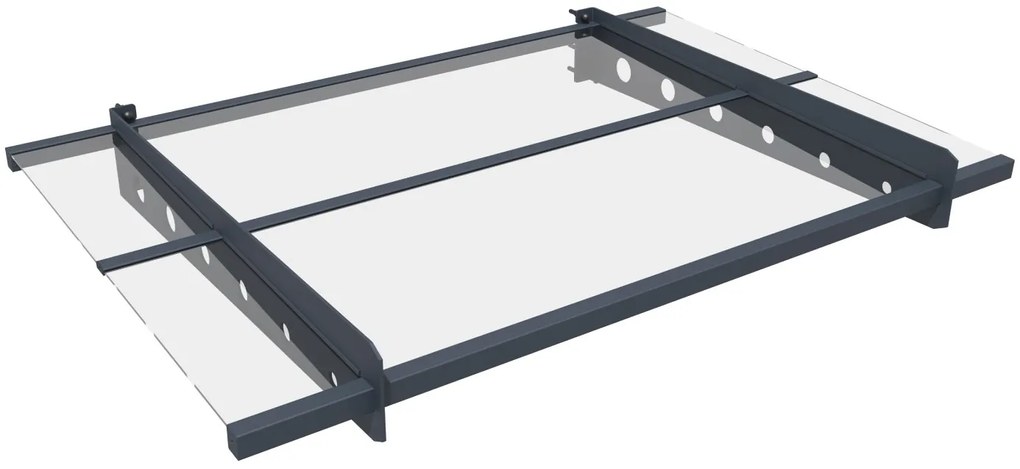 Hliníkový vchodový prístrešok BestBerg BBDA-B12 / 120 x 80 cm / sivý